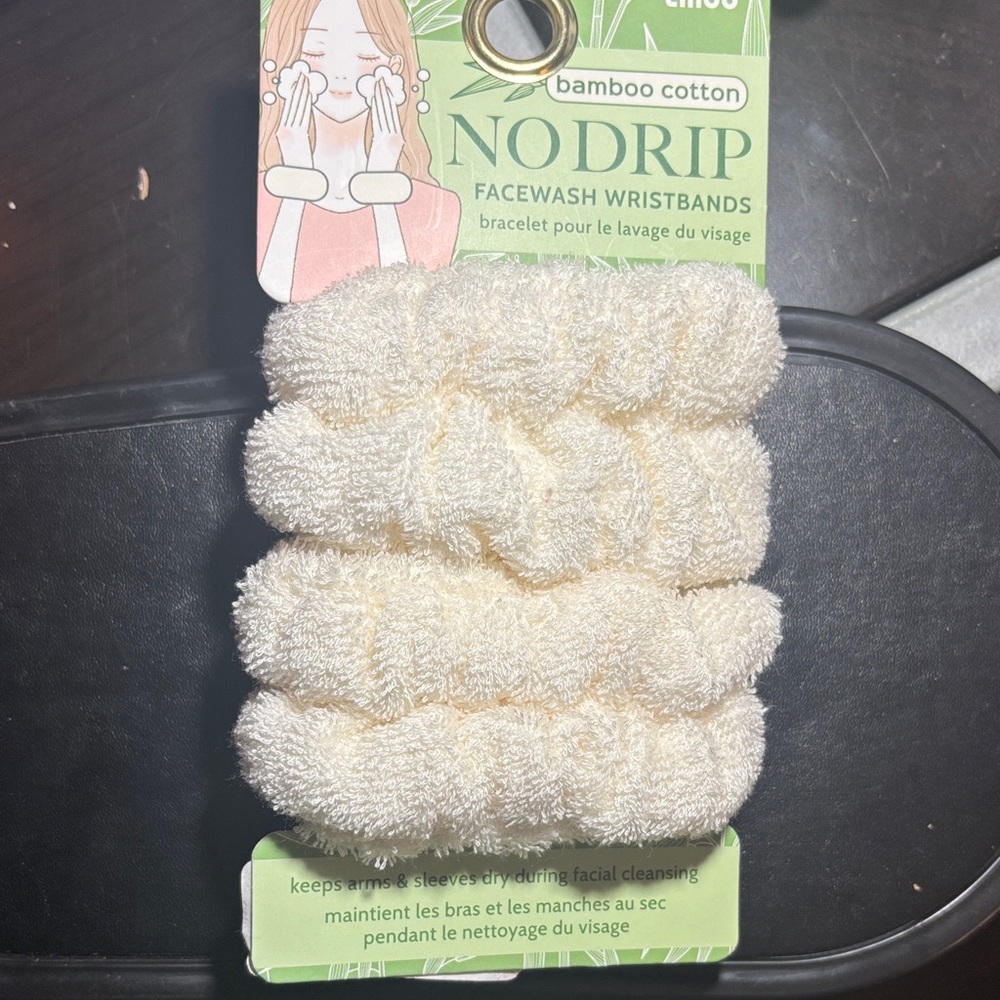 Chic Bamboo Cotton NoDrip Wristbands - Cream